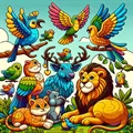 Birds And Beasts Color Game