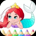 Mermaid coloring book kids