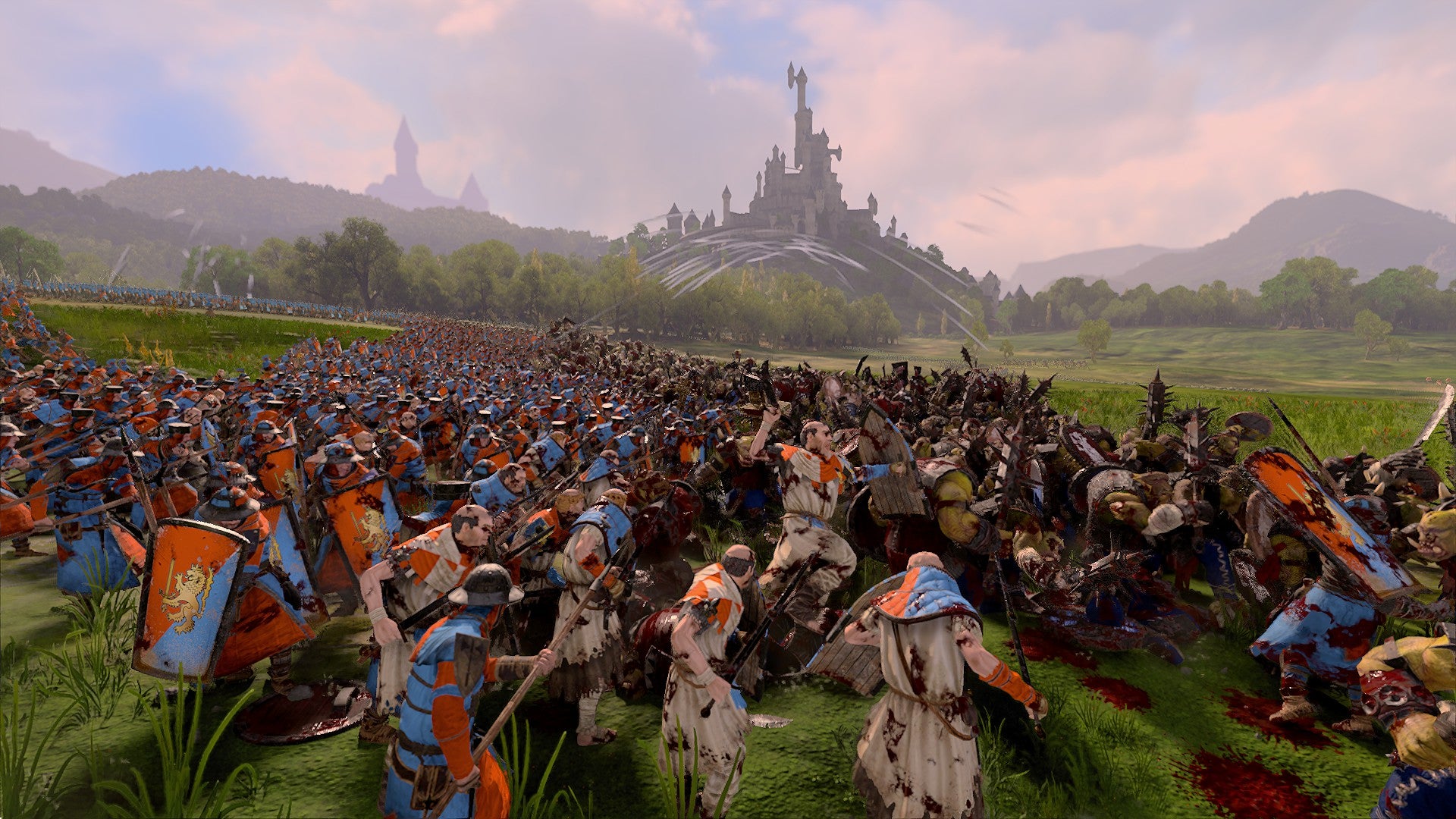 Leading Total War: Warhammer 3's peasants to victory with an irresponsible number of trebuchets (French for 'very bucket')
