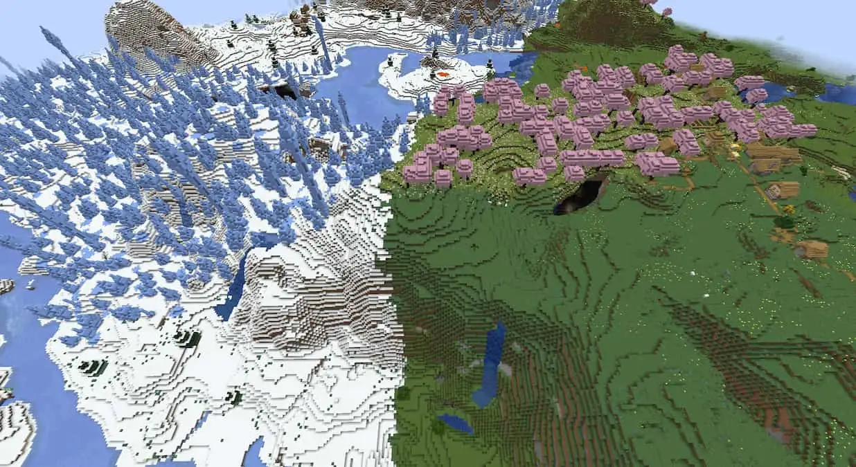 Looking for some beautiful cherry blossoms? Check out our Cherry Grove seed list for Minecraft 1.20.4.
